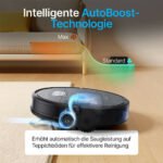 Saugroboter mit Wischfunktion / 4000Pa Saugkraft / Intelligente Reinigungsrouten / App-Steuerung / 150 Min. Laufzeit / Teppicherkennung / Einfache Wartung / Alexa & Google kompatibel – Bild 6
