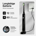 Elektrische Zahnbürste Pro / Schallzahnbürste / USB-Aufladbar / Wasserfest / 5 Programme / 6 Bürstenaufsätze / Mit Schutzhülle – Bild 9